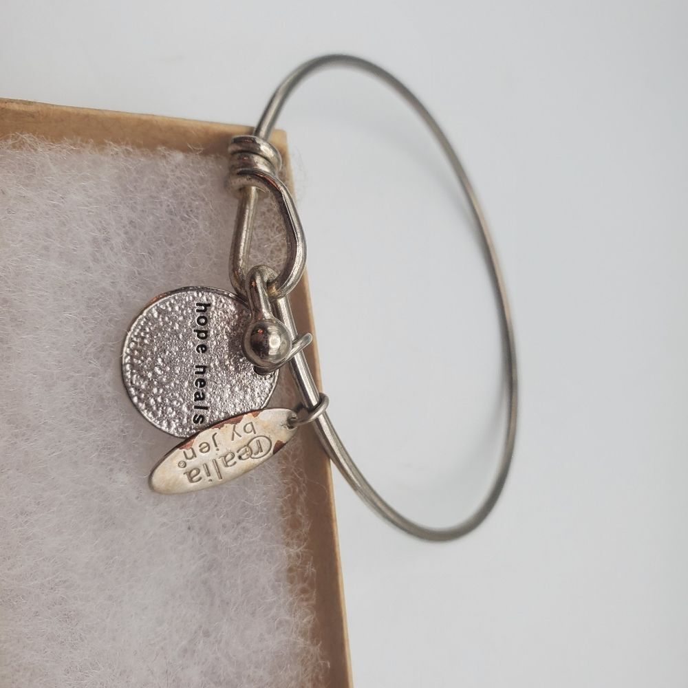 Hope heals serenity silver bracelet inspirational affirmation‎